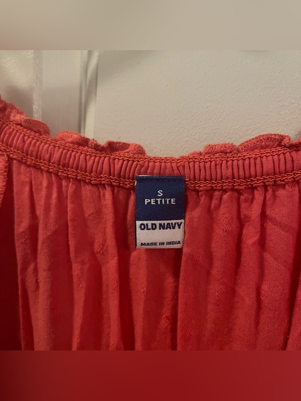 Old Navy Petite Coral Maxi Dress with Smocked Waist & Puff Sleeves - Picture 13 of 16
